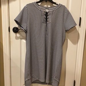 CAbi Navy Striped Dress